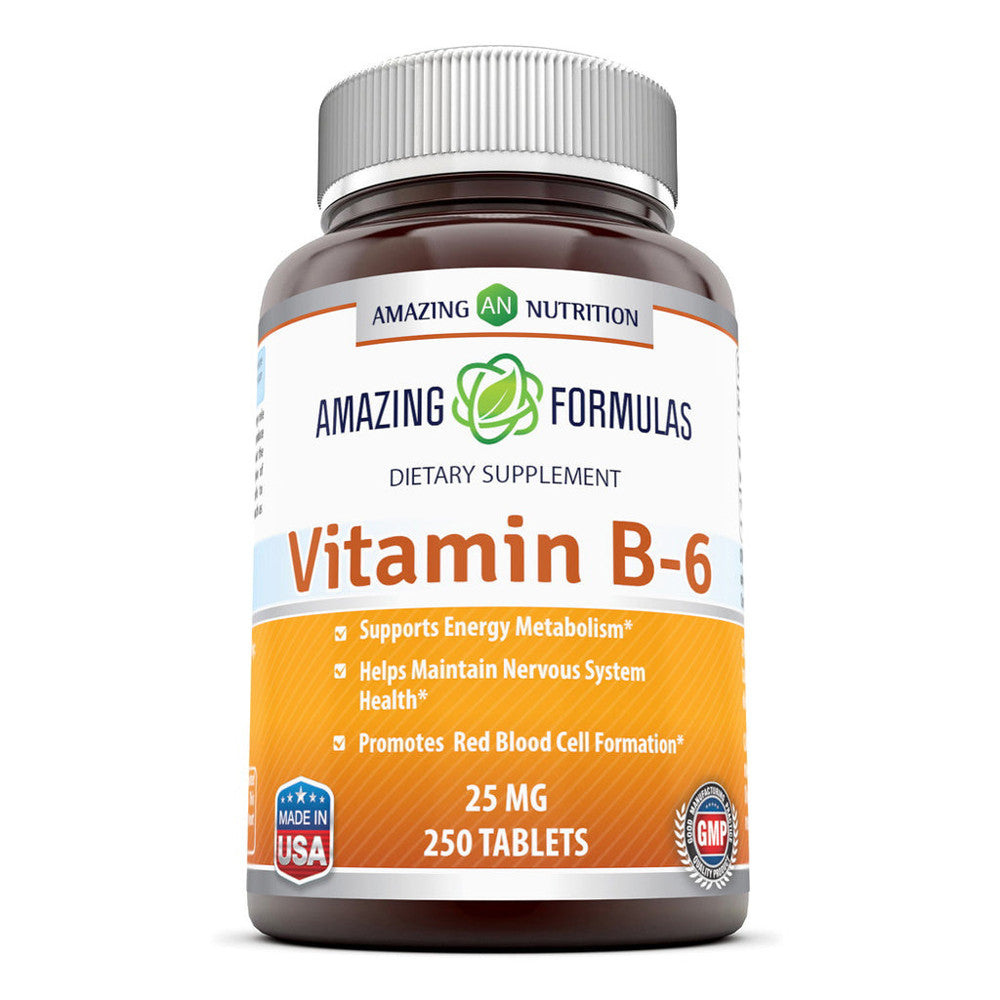 Amazing Nutrition Amazing Formulas Vitamin B6 Pyridoxine 25Mg, 250 Ea